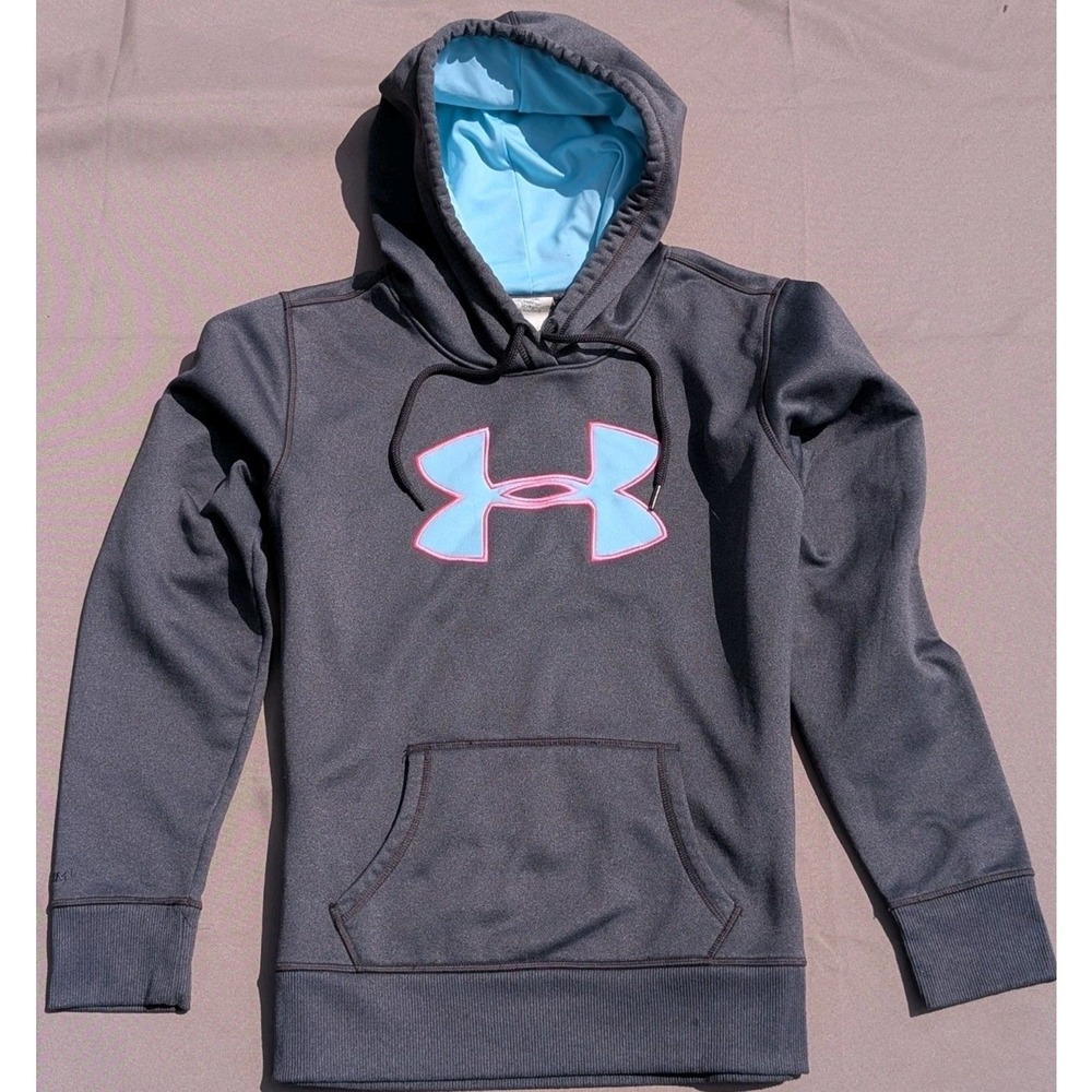 Women's Medium Hoodie‎ Under Armour Grey Cold Gear Pullover Athletic
